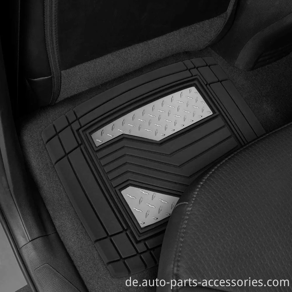 Hochleistungskautschukbodenmatten für Auto-SUV-LKW & Van-All-Weather-Schutz, vorne und hinten mit Fersen- und Anti-Slip-Nibs-Rücken, Trim-to-Fit